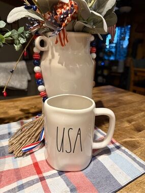 Rae Dunn USA Ceramic Coffee Mug - White